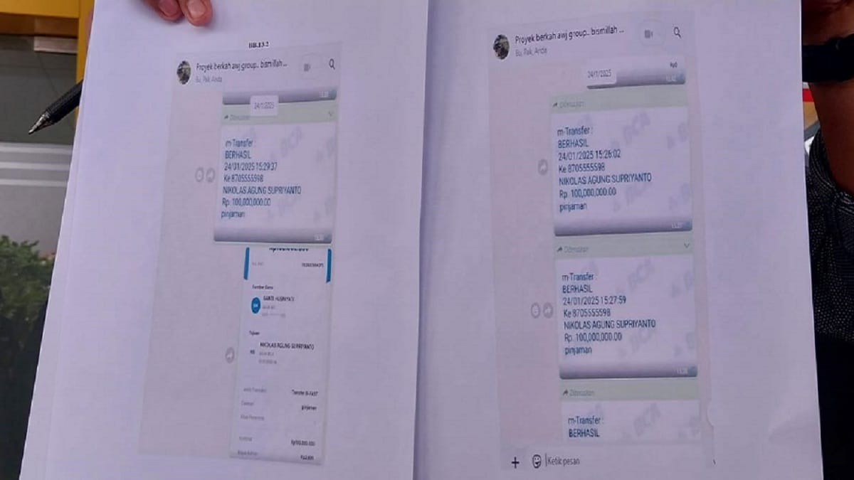 Bukti Transfer Uang Rp400 juta