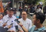 Dirut PTMP, David Hendradjid Rahardja saat menyampaikan keterangan