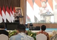 Menkum Supratman Andi Agtas dalam acara penandatangan MoU dengan berbagai Kementrian dan Lembaga