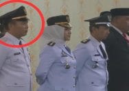 Pelantikan Budi Rahman (dilingkar merah) sebagai Camat Medansatria, menuai protes dikarenakan rekam jejaknya sebagai mantan narapidana kasus penyalahgunaan narkotika
