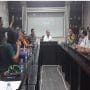 Ketua DPRD Kota Bekasi, Sardi Effendi didampingi Ketua Komisi II, Latu Har Hary saat menerima audensi Organda dan para supir angkot diruang aspirasi.