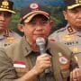 Kepala BNPB, Letjen TNI Suharyanto, saat berbicara dalam konferensi pers