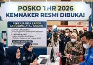 Posko THR Dan BHR Keagamaan 2026 Kemnaker, berlokasi di Pelayanan Terpadu Satu Atap (PTSA) Kemnaker, Gedung B Lantai 1, Jakarta.