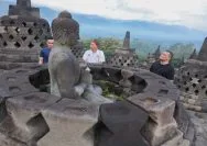 Gubernur Jawa Tengah, Ahmad Luthfi saat melakukan peninjauan candi Borobudur, di Kabupaten Magelang