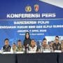 Kepala SKK Migas, Djoko Siswanto; Wadanpom TNI, Marsekal Utama Bambang Ruseno; Dirtipidter Bareskrim Polri, Brigjen Moh Irhamni dalam konferensi pers penegakan hukum BBM dan LPJ Subsidi