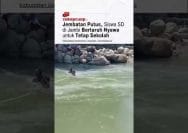 Jembatan Putus, Siswa SD 157 Bukit Berantai Bertaruh Nyawa Berenang Ke Sekolah