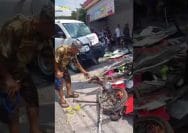 Mobil MBG Tabrak Pedagang di Area Parkir Alfamart Perumnas 3 Bekasi