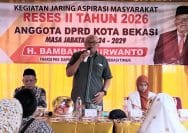 Anggota Komisi III DPRD Kota Bekasi, H. Bambang Purwanto saat reses di RW 009, Kelurahan Aren Jaya, Bekasi Timur, Sabtu (11/7/2026).