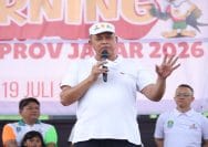 Wali Kota Bekasi, Tri Adhianto saat menyampaikan ajakannya di acara Funday Morning, Minggu (19/7/2026).