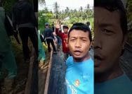Aksi Warga Lampung Timur Bangun Jalan Secara Swadaya