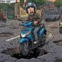Ilustrasi jalan berpotensi membahayakan pengguna jalan