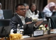 Wakil Ketua DPR RI, Sufmi Dasco Ahmad saat memimpin Rapat Koordinasi dengan kementerian membahas finalisasi Perpres Ojol, Senin (10/8/2026).
