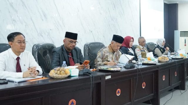 Kunjungan Komisi VIII DPR RI dalam rangka penguatan koordinasi dan kesiapsiagaan bencana di Aula Kantor BPBD Kabupaten Bekasi, Cikarang Pusat, Kamis (17/9/2026).