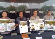 Penunjukan barang bukti hasil operasi Nila Jaya 2026, Polres Metro Bekasi Kota.