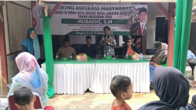 Kegiatan reses ke III anggota DPRD Kota Bekasi, Mubakhi S.M. di Kelurahan Bantargebang, Kota Bekasi, Jumat (9/10/2026).
