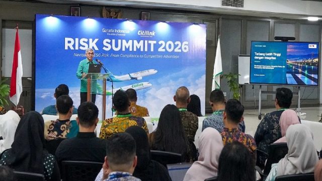 Ketua KPK, Setyo Budiyanto saat hadiri Risk Summit 2026 bersama Garuda Indonesia Group di Management Building Citilink Indonesia, Tangerang, Banten, Kamis (29/10/2026).