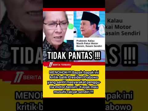 Prabowo Sentil Pengguna Motor Bensin, Warga Balik Kritik: “Seperti Memusuhi Rakyat Sendiri”